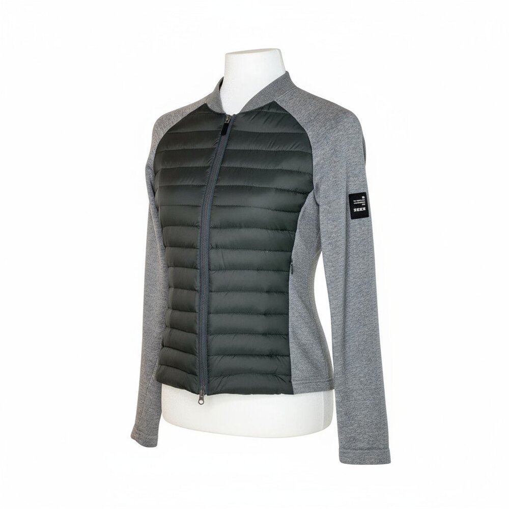 Ecoalf Green & Gray Puffer and Fabric Jacket – Size S (Eco-Friendly)